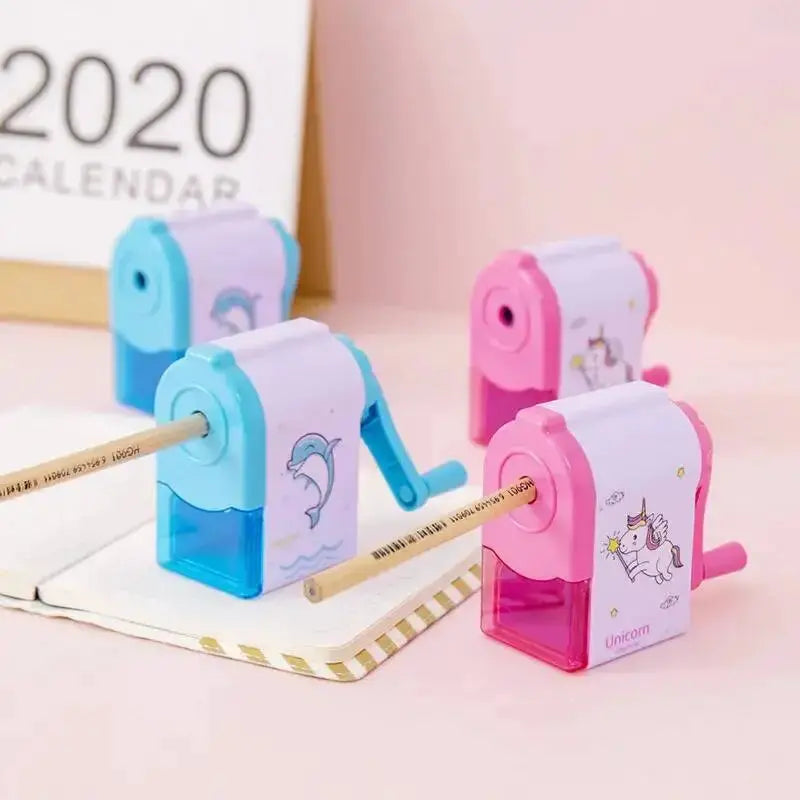 Unicorn and dolphin mechanical pencil sharpeners, 4-pack in blue and pink