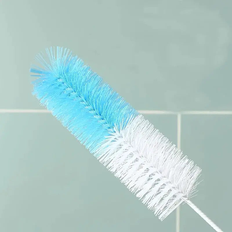 Long-handle cup brush by Simples Market, blue and white bristles for cleaning glass bottles and cups