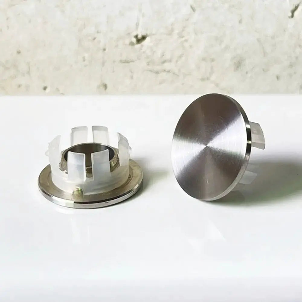 PureCraft Stainless Steel Basin Sink Overflow Cover Ring Insert For Round Drains Leakproof Polished Silver Finish