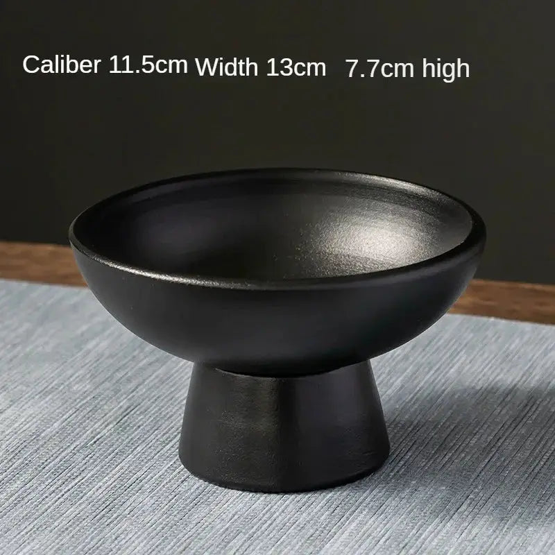 Chinese Style High Footed Ceramic Fruit Tray For Living Room Decor