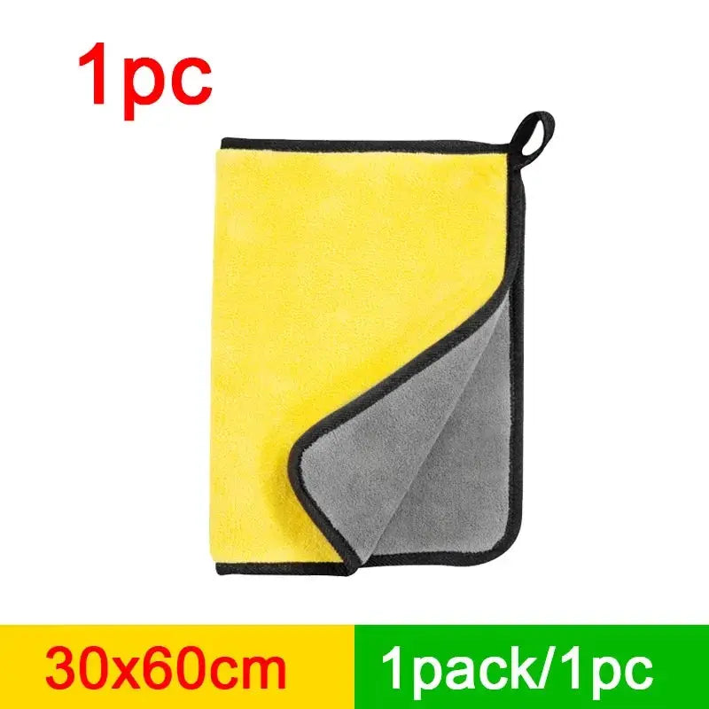 SEAMETAL microfiber car wash towel, yellow with gray backing, 30x60cm, 1pc from Simples Market