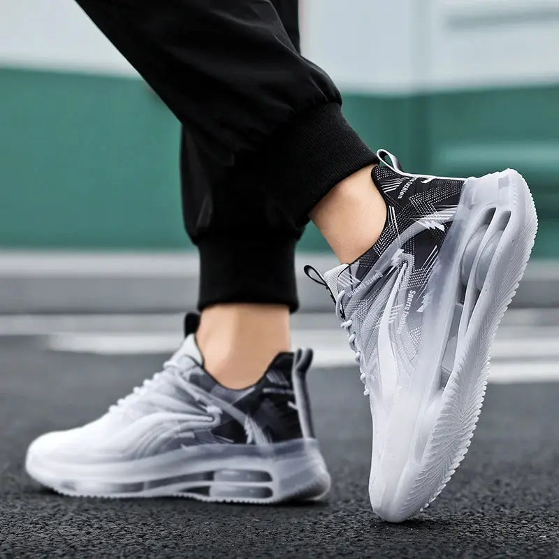 Men's Fashionable Basketball Shoes With Air Cushioning Breathable Non Slip Shock Absorbing For Outdoor Activities