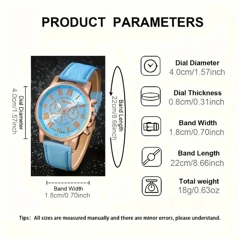 NovaStyle Fashion Quartz Watch And Jewelry Set Shock Resistant Circular Analog Digital Display Zinc Alloy Case
