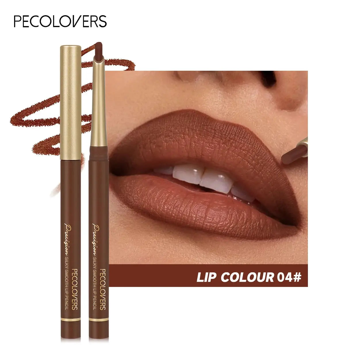 LuxLiner Matte Lip Liner Pencil Six Nude And Brown Shades Bevel Design For Precise Contour And Long Lasting Color