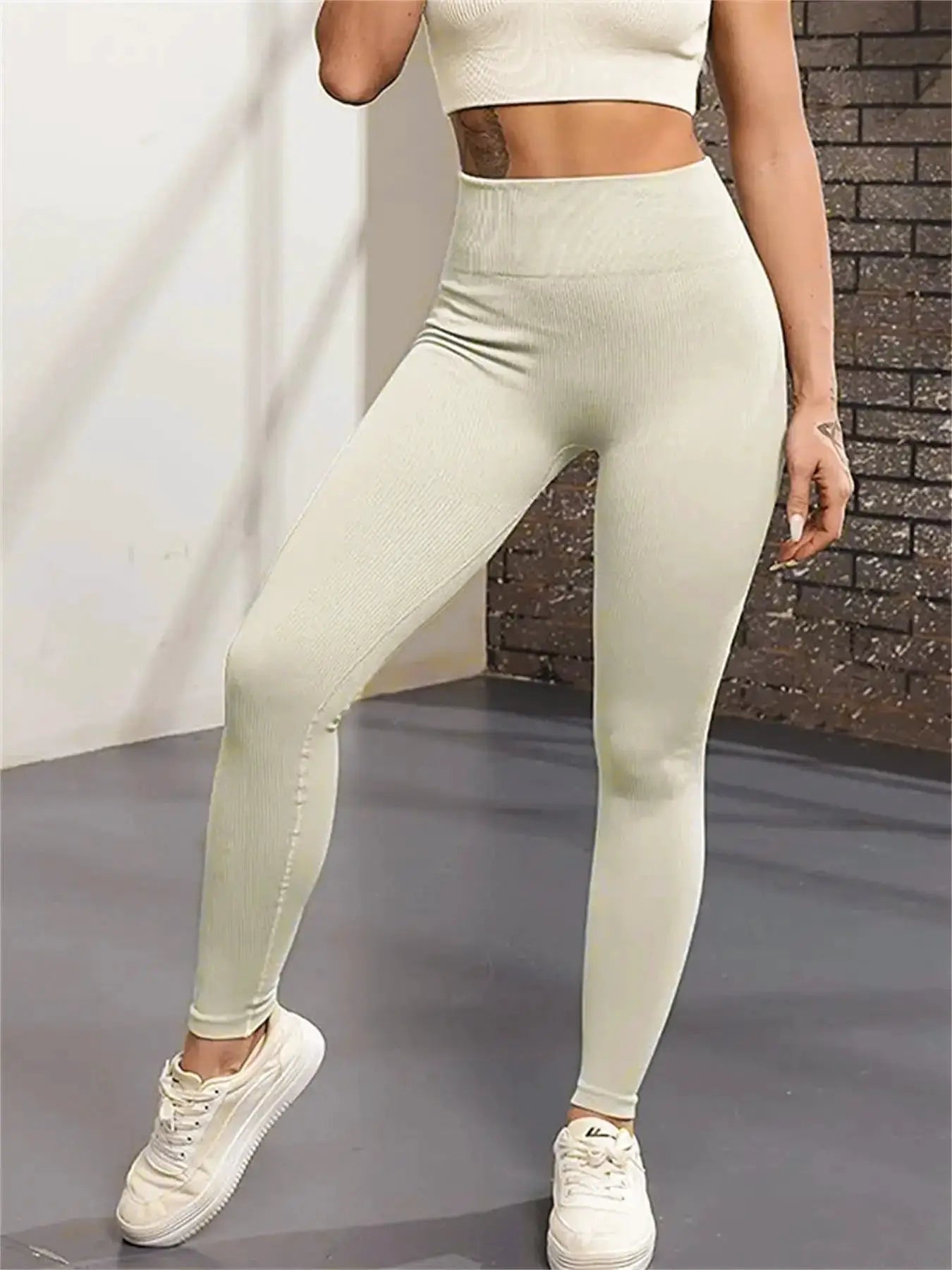 NovaFlex Ribbed High Waist Yoga Leggings For Women With Seamless Fit And Tummy Control For Gym