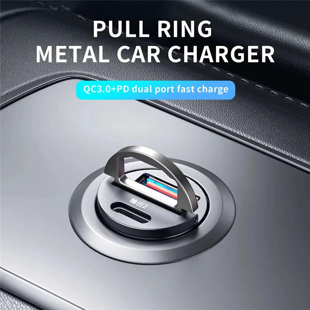 100W 200W QC3 PD Mini Car Charger 12 To 24V Lighter Fast Charging USB Type C Charger For Xiaomi Samsung Huawei iPhone