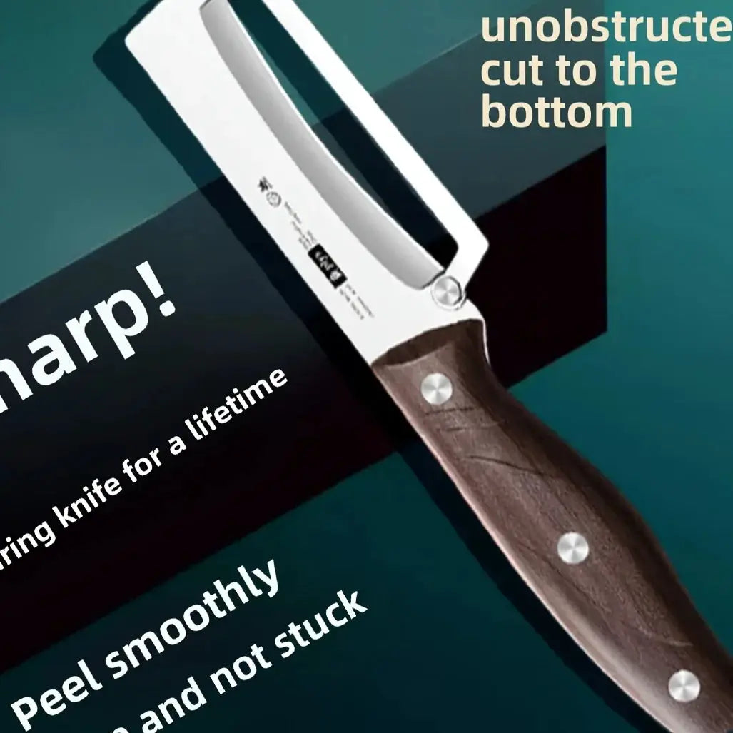 Stainless Steel Peeler With Wooden Handle For Peeling And Slicing Fruits And Vegetables Durable And Smooth Operation