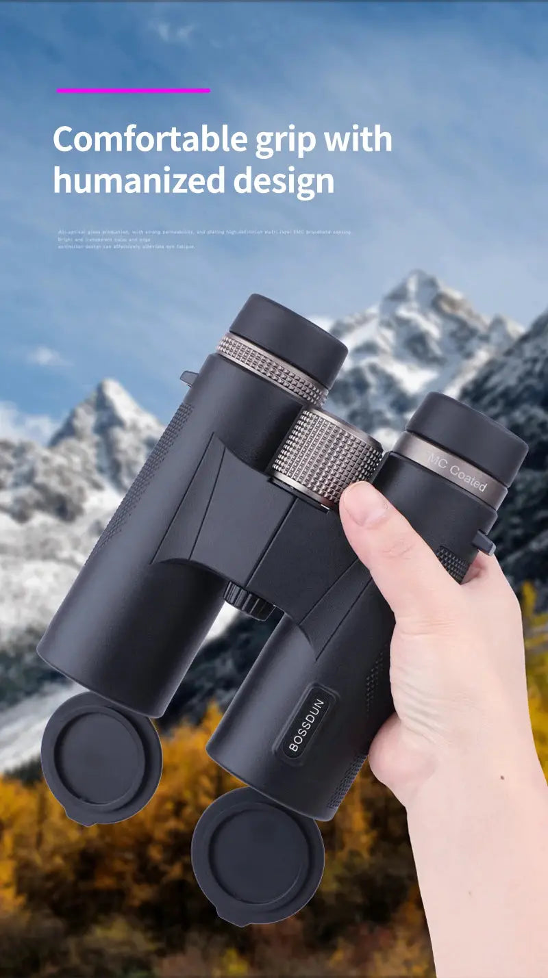 Simples Market 12x42 HD binoculars with ED lens and BAK4 prism, waterproof metal body.