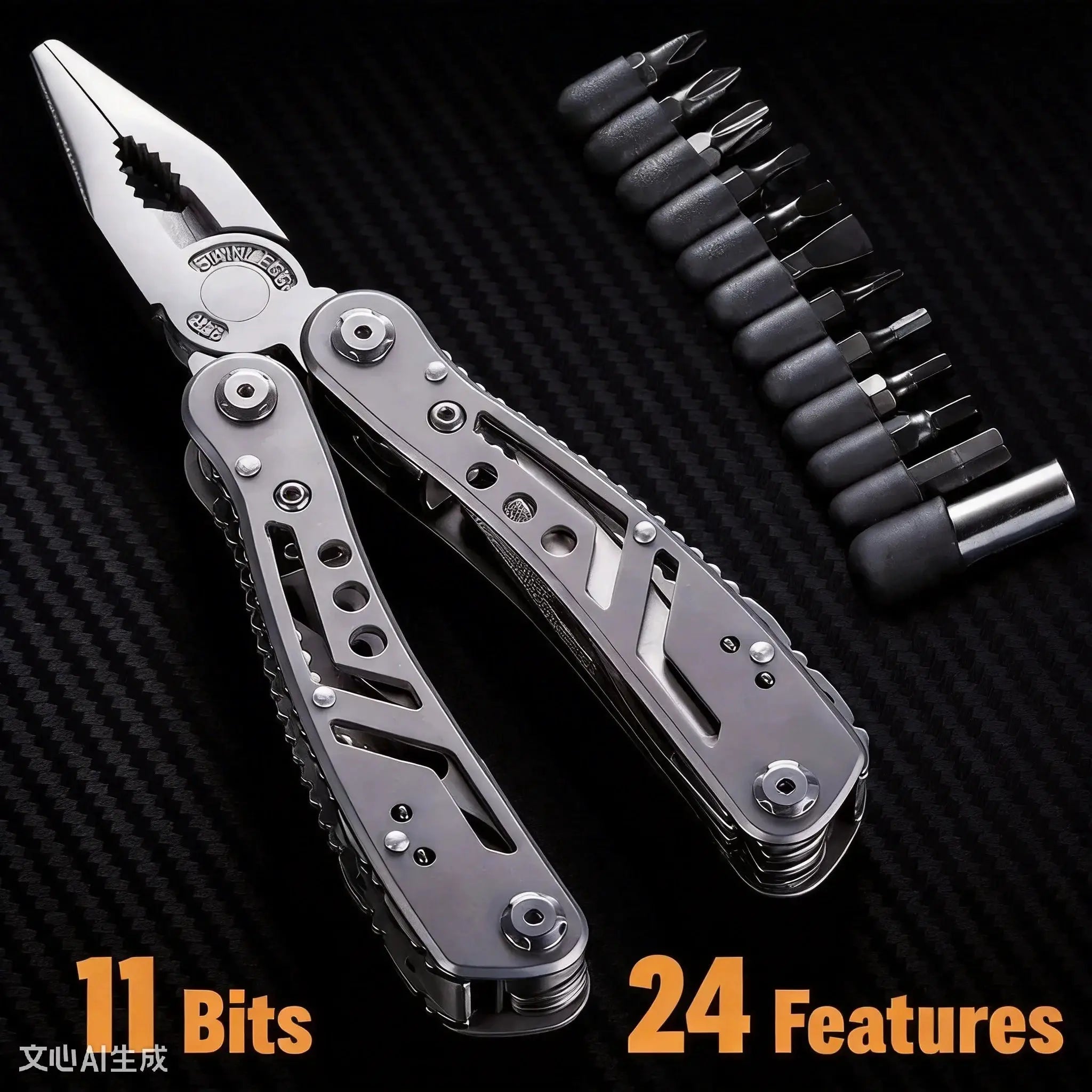 Compact Pocket Multitool With 420 Steel Pliers 24 Functions Essential EDC Gear For Camping And Hunting