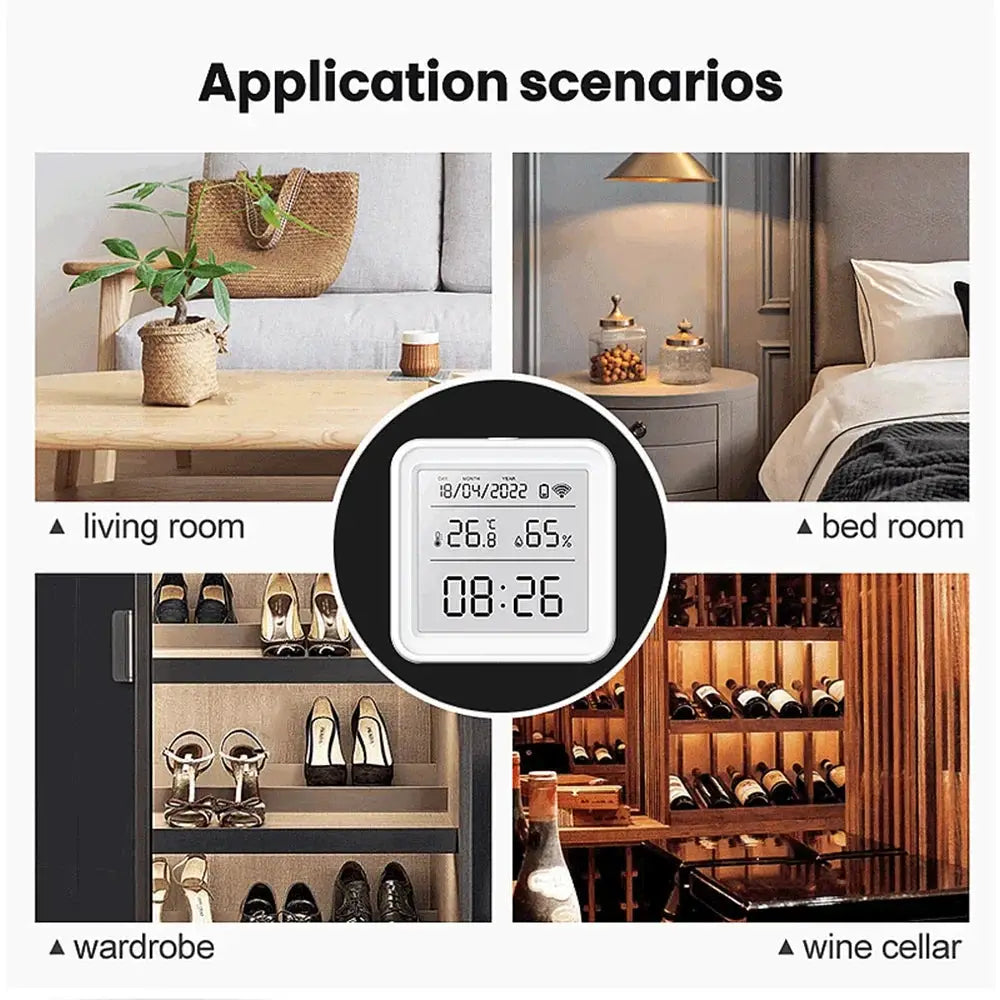 Simples Market Tuya Zigbee WiFi Temperature Humidity Sensor; Smart Life, Alexa and Google Home compatible