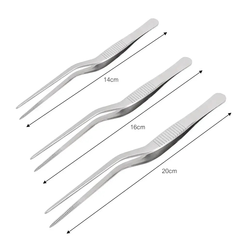 Stainless Steel Kitchen Tweezer Utensil For BBQ Grilling And Food Handling Clip Portable For Picnic Cooking