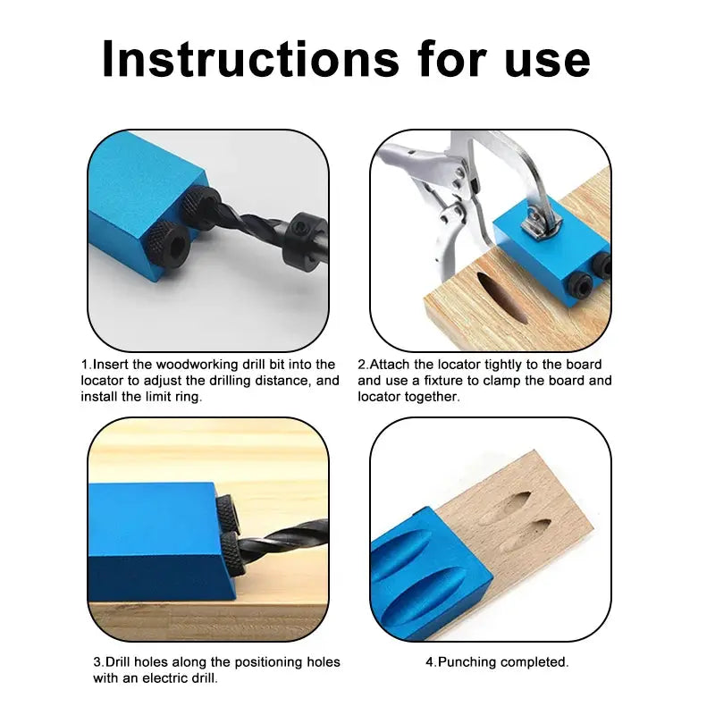 Blue 7 To 15 Piece 15 Degree Inclined Hole Locator For Drill Installation Tool With F Clamp And Three Point