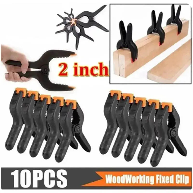 10 Pack 2 Inch Plastic Spring Clamps for Woodworking DIY Projects and Photo Studio Backgrounds
