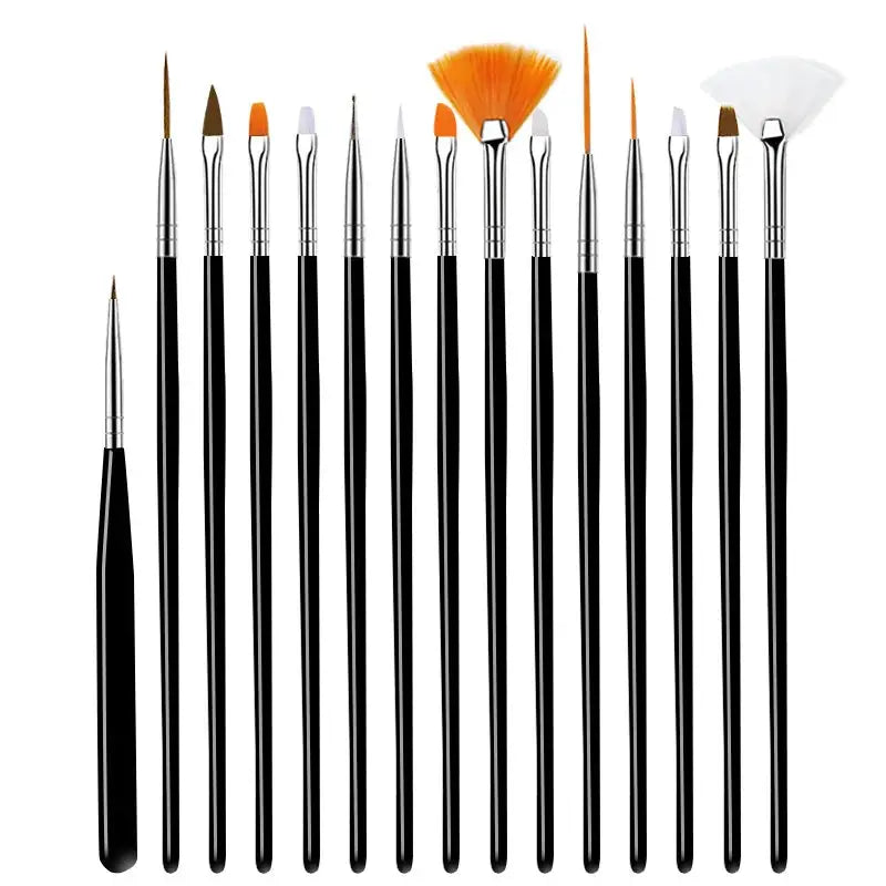 GlamFlex Pro Nails Art Brush Set For Gel Polish And Acrylic Extensions Precision Tools For Liquid Powder Carving