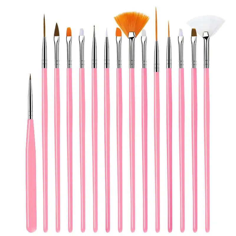 GlamFlex Pro Nails Art Brush Set For Gel Polish And Acrylic Extensions Precision Tools For Liquid Powder Carving