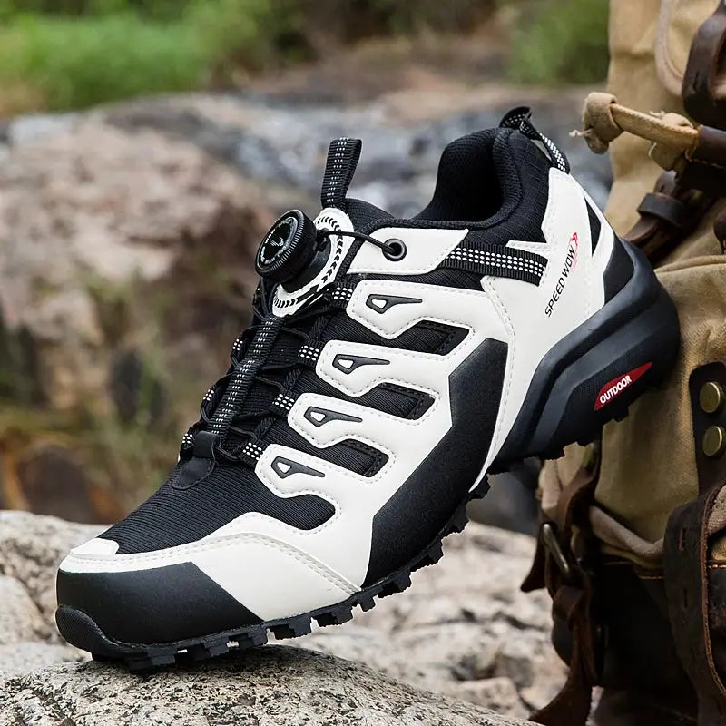 Mens Suede Leather Outdoor Hiking Shoes Wear Resistant Trekking Walking Hunting Tactical Sneakers