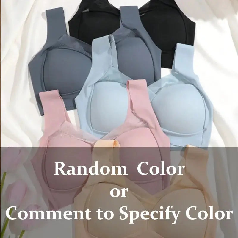 3-pack women's plus-size seamless wireless sport bras by Simples Market in assorted colors