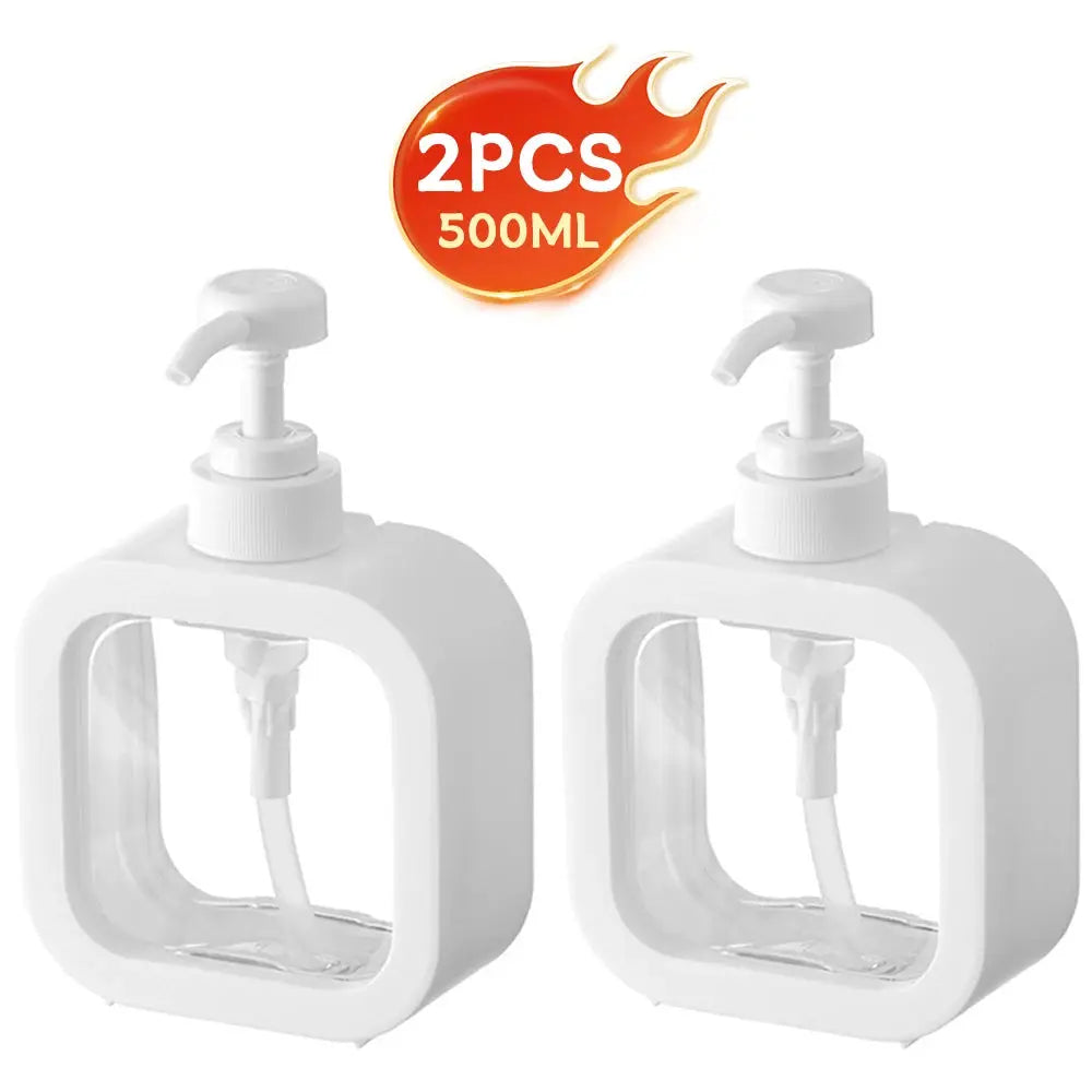 Large Capacity Transparent Visible Plastic Press Bottle Dispenser For Travel Kitchen And Bathroom