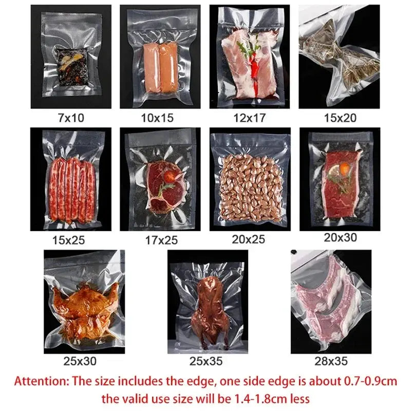 100 Count Vacuum Sealer Bags For Sous Vide Kitchen Storage BPA Free