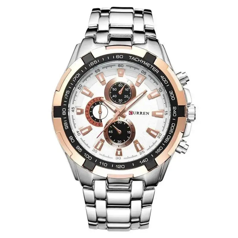 Curren 8023 Quartz Men Watch Water Resistant 3 Bar Stainless Steel Sports Military Wristwatch For Business