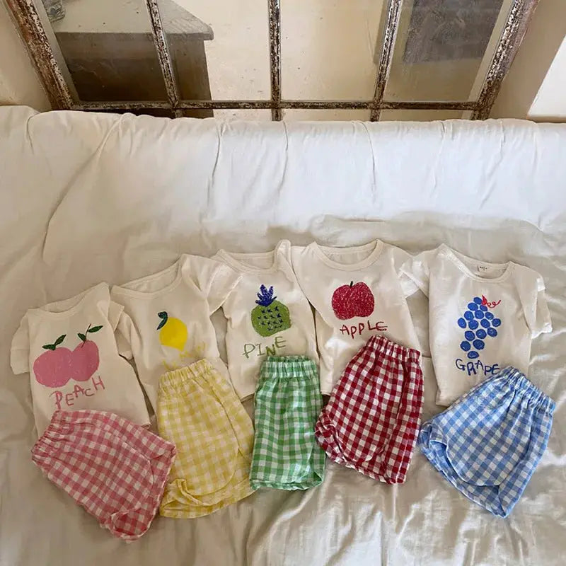 Cotton Baby Pajama Sets For Toddlers Sleeveless Summer Nightwear Kids Cartoon Homewear Comfortable Sleepwear
