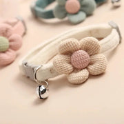 Cat Collar With Cute Flower Design Adjustable Buckle Breakaway Safety Bell For Kittens And Small Dogs