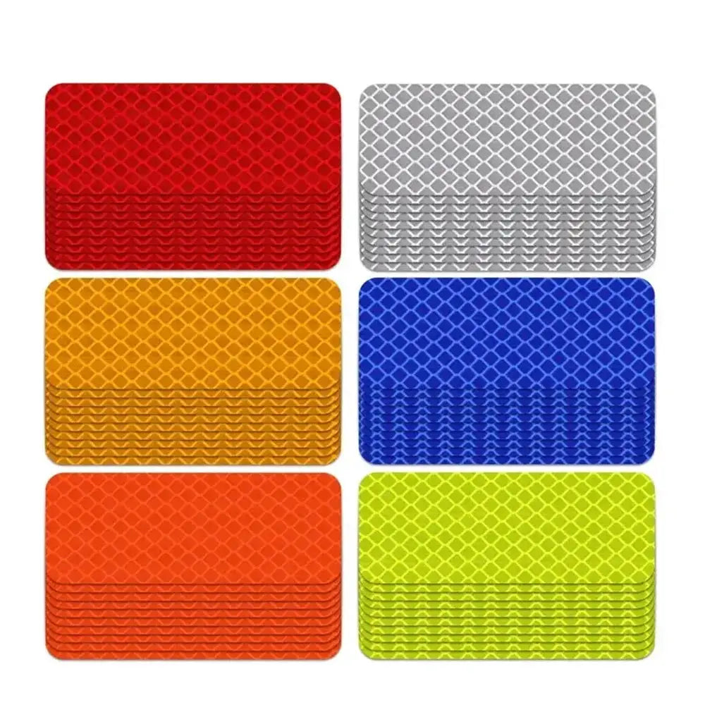 10 Pcs 3X8Cm Car Bumper Reflective Stickers For Safety Warning Strips For Low Light Visibility