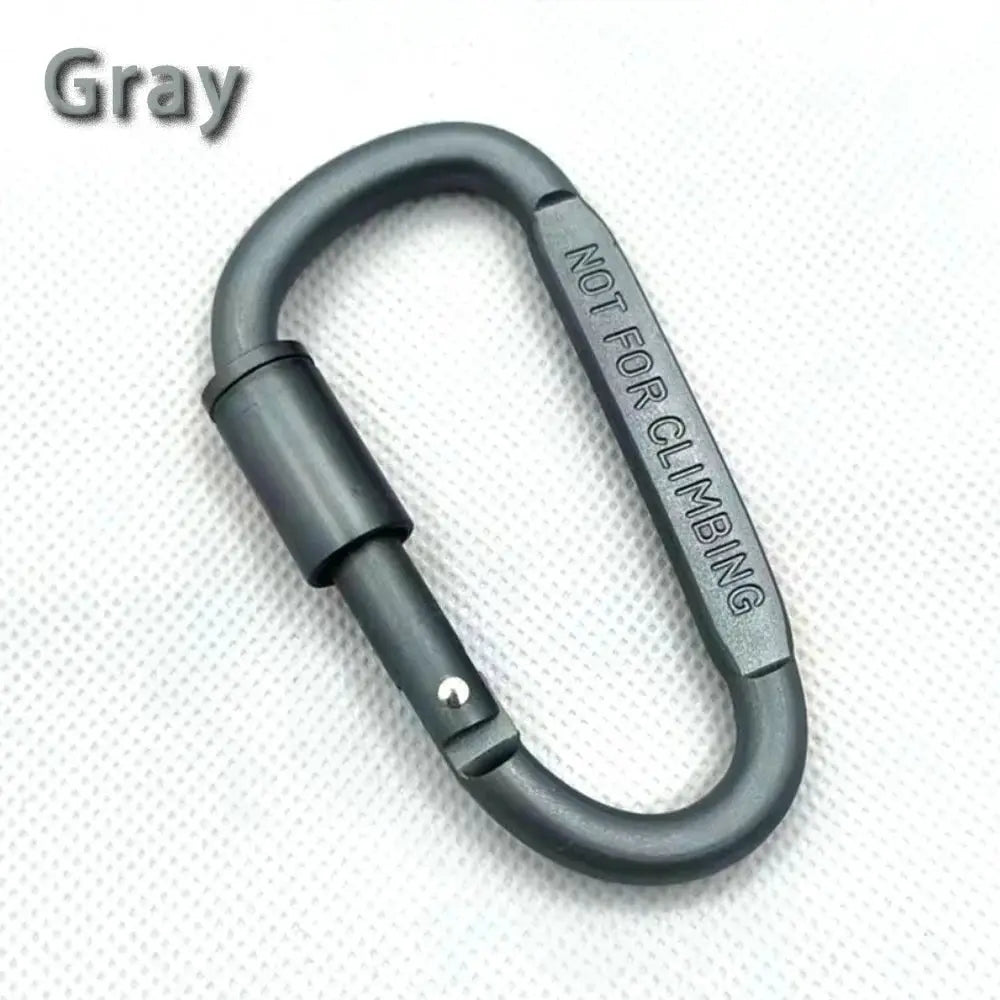 Simples Market gray outdoor aluminium alloy keychain with locking D-shaped carabiner