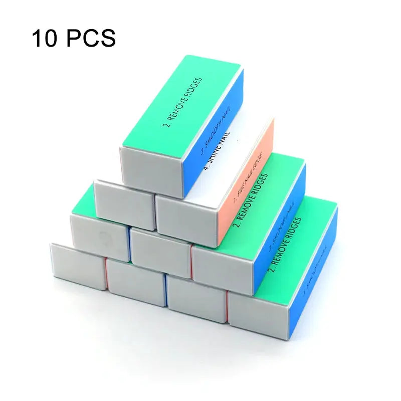 ElegantNail Pink Four Sided Cushioned Nail Buffer For Shaping Smoothing And Polishing Natural And Acrylic Nails
