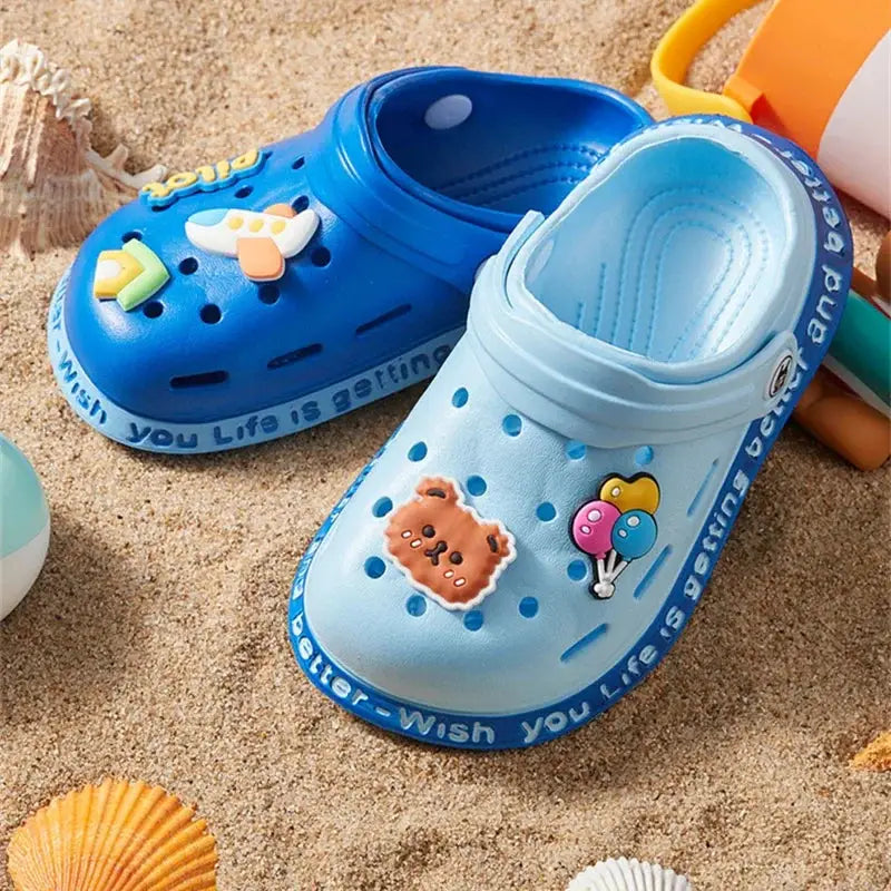 Summer Cartoon Sandals For Kids And Babies Flat Heel Soft Slippers For Girls And Boys Garden Shoes