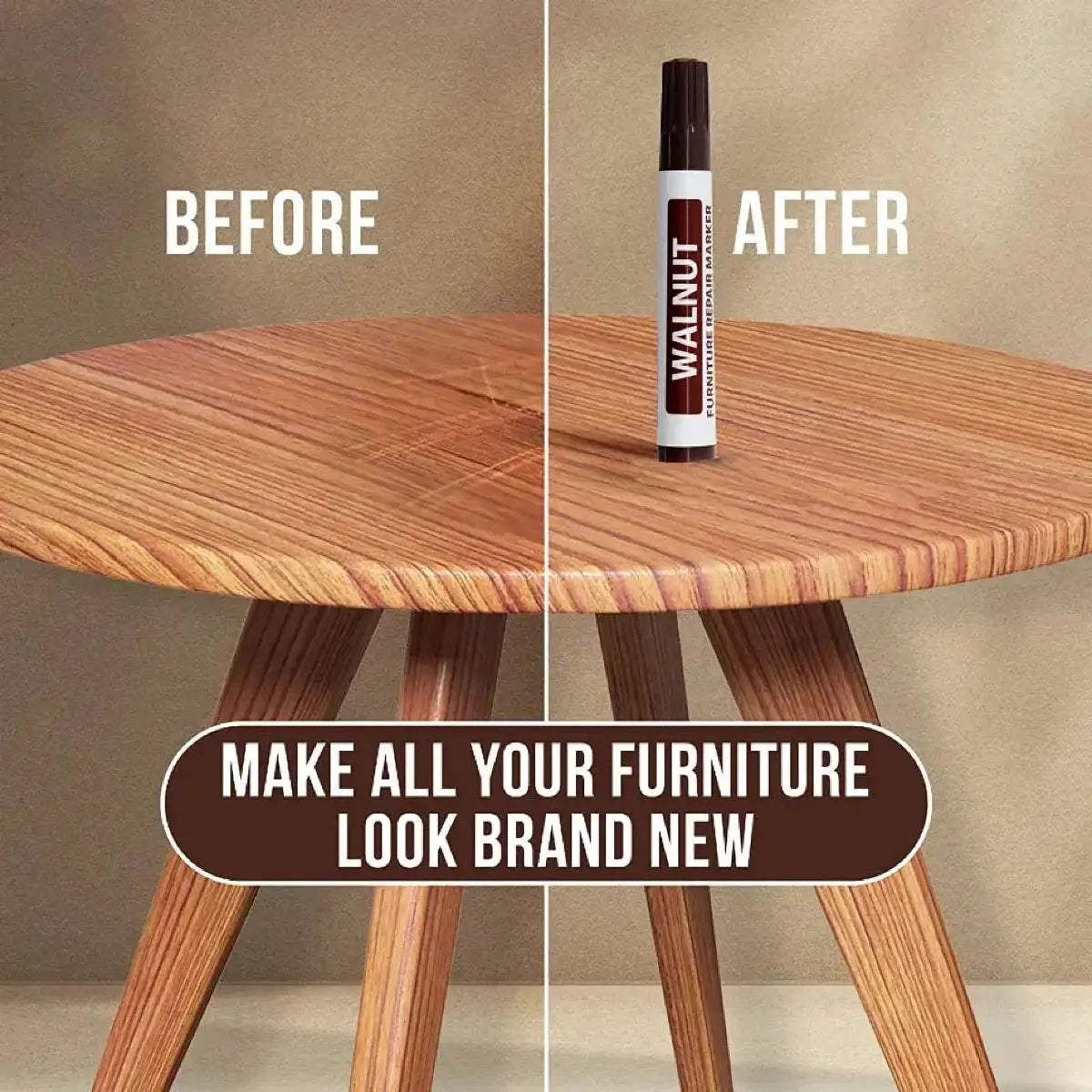 Set of 6 Simples Market walnut furniture repair pens for wood touch-ups.
