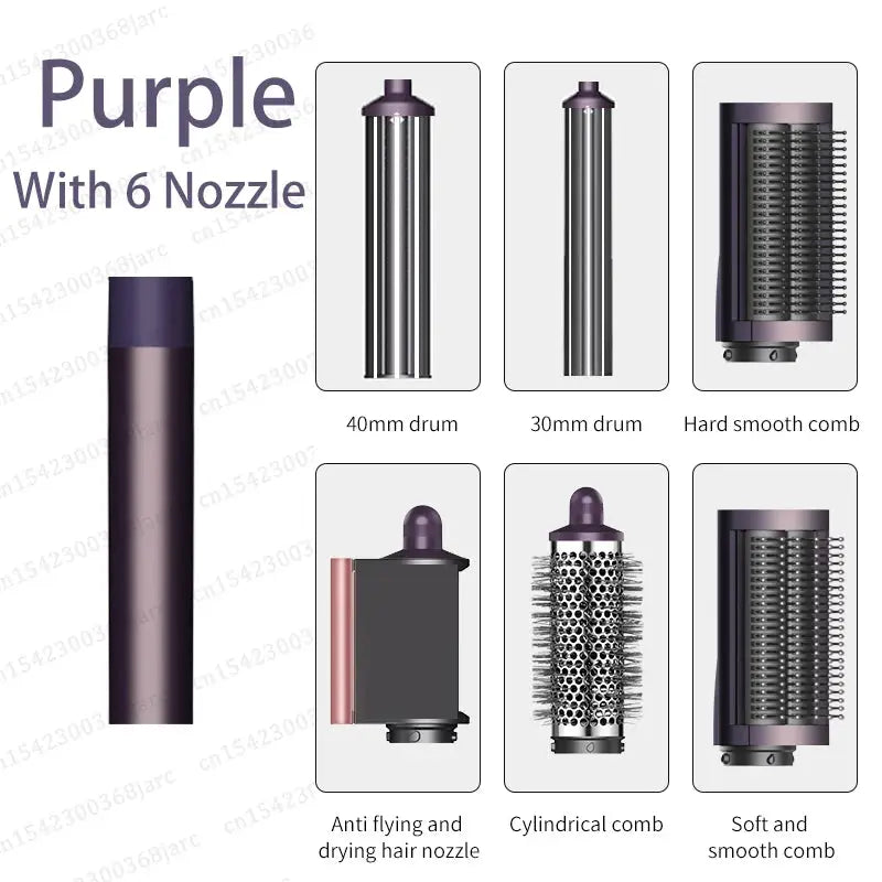 SenCiciMen X9 Multi Hair Styler purple with 6 attachment heads