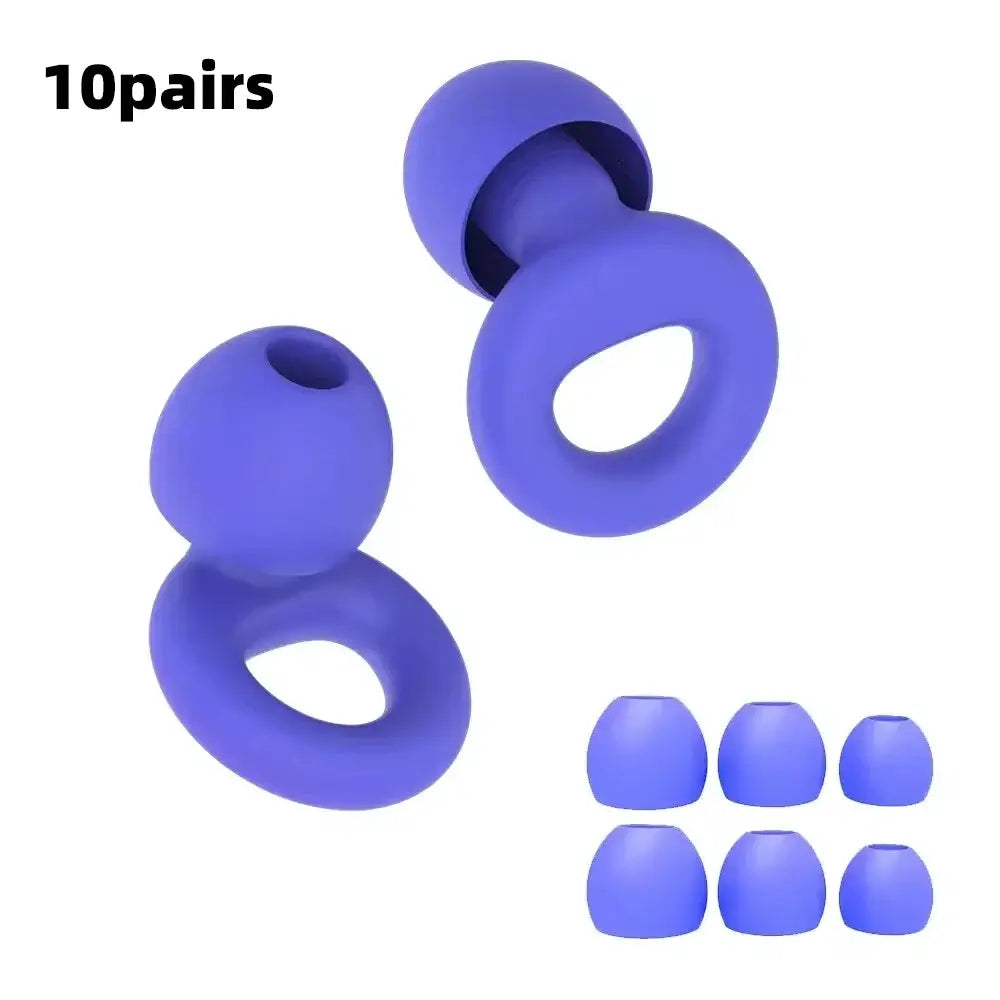 HUAK Quiet Ear Plugs Noise Reduction Reusable Hearing Protection 8 Soft Silicone Ear Tips XS S M L Sleep Swim Work