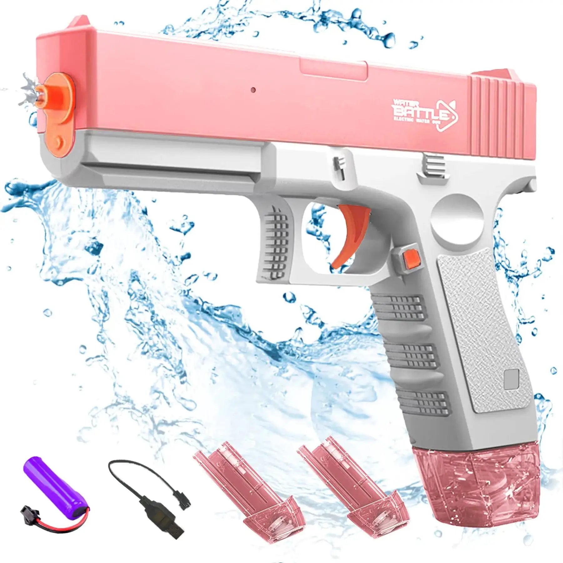 Unilabo M416 Electric Water Gun Battery Powered with External Water Bottle Attachment for Kids and Adults Outdoor Fun