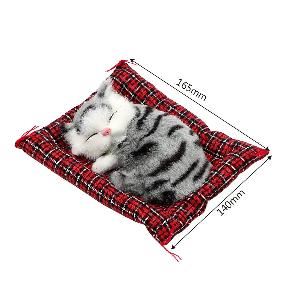 Lovely Plush Kitten Doll Toy For Home And Car Decoration Cute Simulation Sleeping Cat Dashboard Ornament