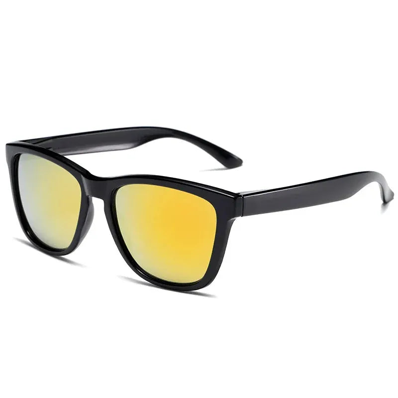Designer Retro Polarized Sunglasses Unisex UV400 Protection Clear Frames Mercury Ice Blue Orange Flake Accents
