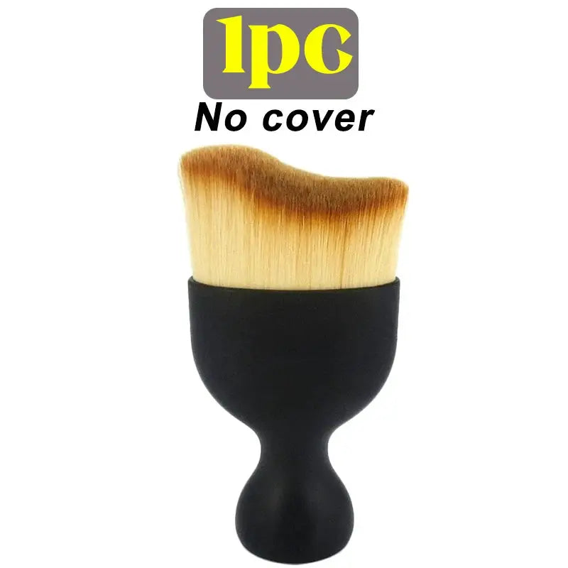 Car interior cleaning brush with soft beige bristles and black ergonomic handle, 1pc, Simples Market