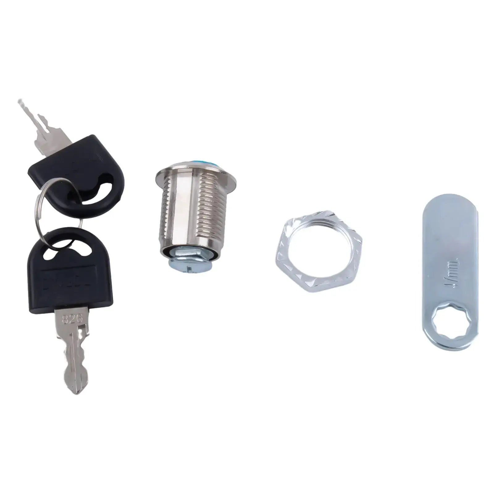 Simples Market cam lock drawer cabinet kit with two keys, metal cylinder, mounting nut and strike plate