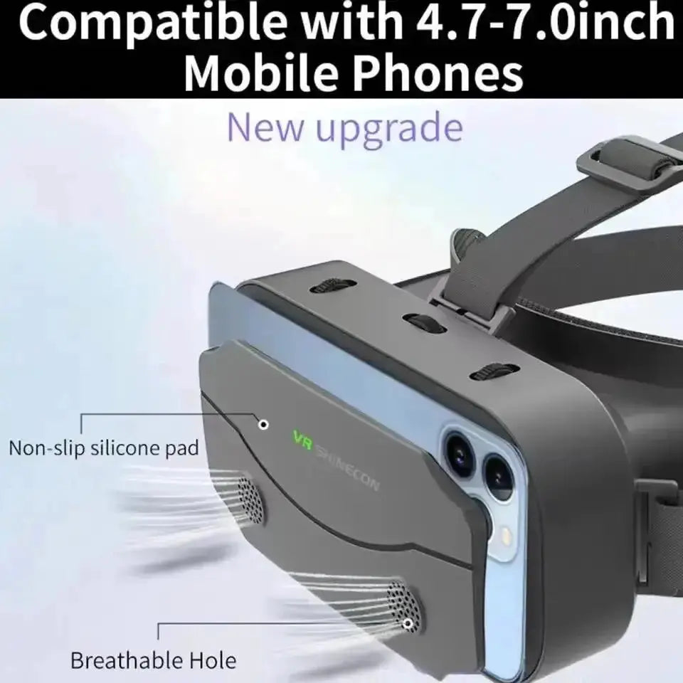 3D Virtual Reality VR Glasses Headset For Smartphones Mobile Phones Goggles Viewer Set With Lenses And Comfortable Fit