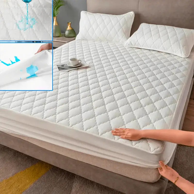 Anqianny Waterproof Mattress Protector Fitted Sheet For Single Double 140 160 Multi Size Gray White