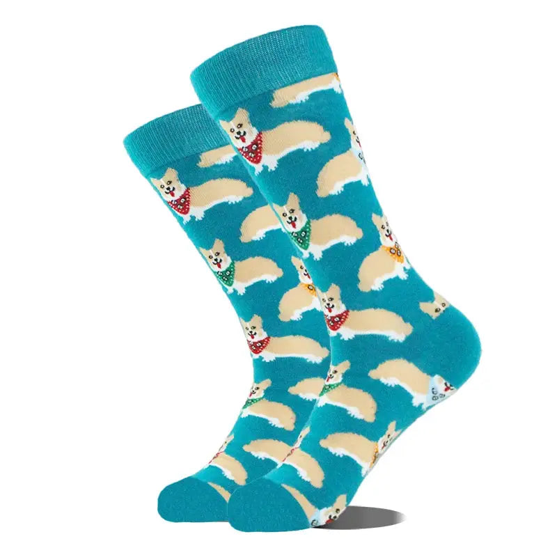 Cotton Happy Funny Socks For Men Women Unisex Crew Socks Alien Planet Shark Dinosaur Novelty Design