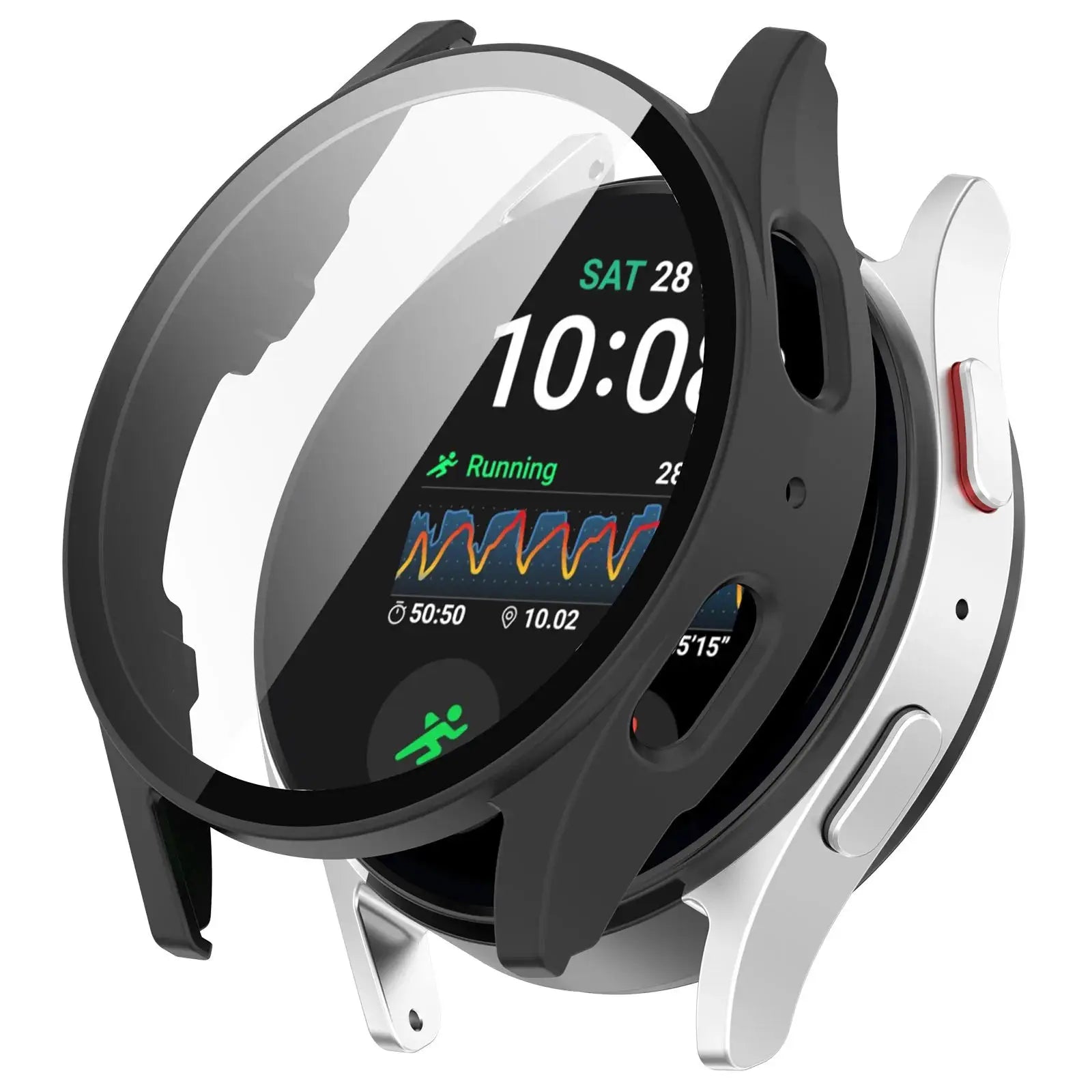 Glass+PC Case for samsung Galaxy watch 7 6 5 4 44mm 40mm Accessories all-around Anti-fall bumper cover watch7 4 Screen protector