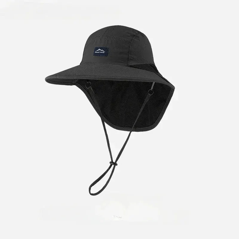 Unisex Wide Brim Bucket Hat With Neck Sun Protection For Outdoor UV Quick Dry Panama Style Fishing Hiking