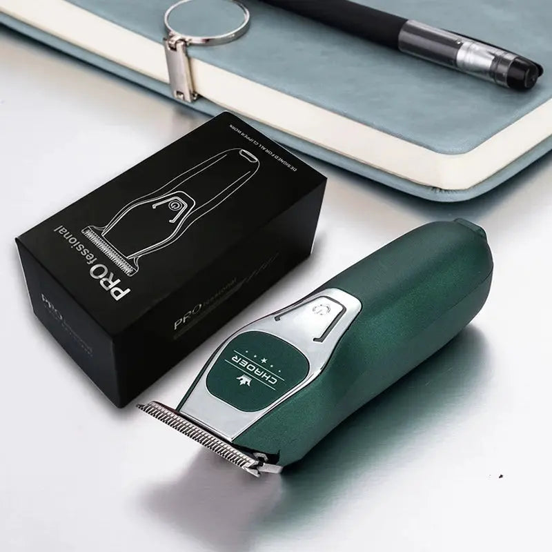Simples Market professional cordless hair clipper for barber, green with T-blade, boxed