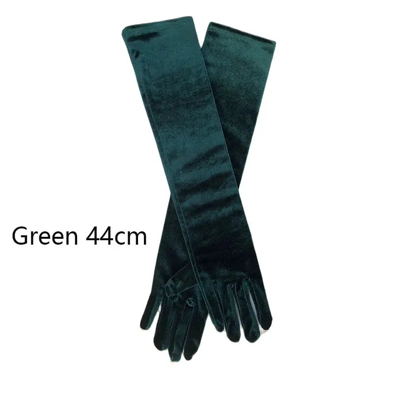 Velvet Gleam Luxury Velvet Evening Gloves For Women With Golden Accents Warm Autumn Winter Banquet Accessory