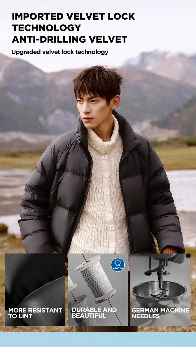Semir down jacket by Simples Market, black unisex short puffer coat with warm insulation