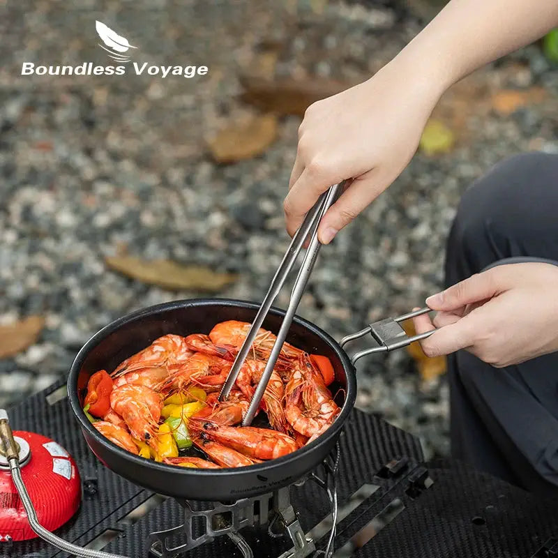 Boundless Voyage Titanium BBQ Tongs Ultralight Food Clip Heat Resistant Rustproof Grilling Ti1014T