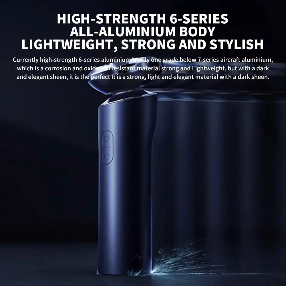 MIJIA S700 electric shaver by Simples Market in blue aluminum body, waterproof 3-head razor