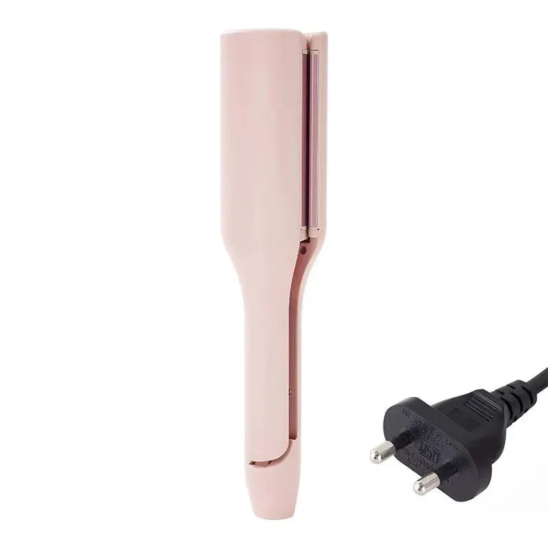 Hair curling iron 32mm deep wave, pink, Simples Market, 4-temperature adjustable, fast heating