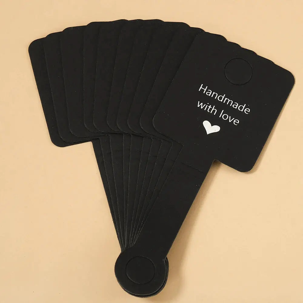 50pcs Self Adhesive Kraft Paper Card For Bracelet And Necklace Jewelry Hanging Holder 4x10cm Retail Display Packaging